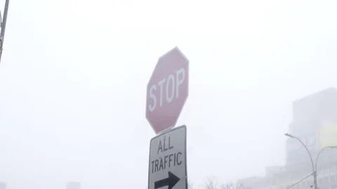 View of Brooklyn during snowstorm Manhattan New York City usa Stock Footage 84739675