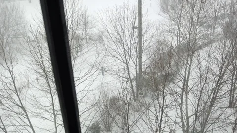 View of Brooklyn during snowstorm Manhattan New York City usa Stock Footage 84740876