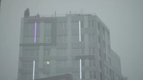 View of Brooklyn during snowstorm Manhattan New York City usa Video stock 84838732