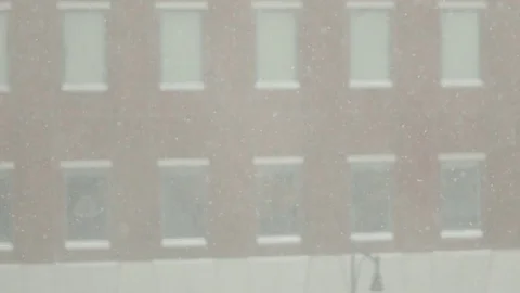 View of Brooklyn during snowstorm Manhattan New York City usa Video stock 84839092