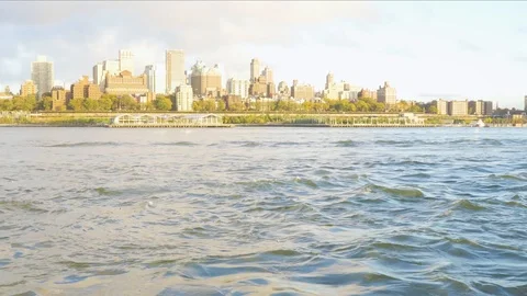 View of Brooklyn from Manhattan Stock Footage