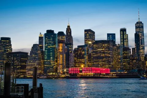 View of Brooklyn by night Stock Photos