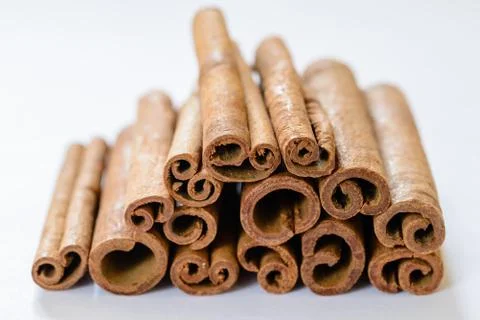 View of brown cinnamon in a kitchen Stock Photos