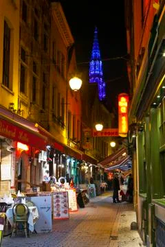 View of Brussels City Hall from a Brussels side-street Stock Photos