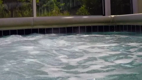 View of bubbles in a hot tub, in slow motion Stock Footage 87293255