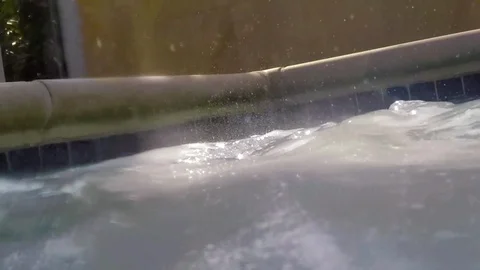 View of bubbles in a hot tub, in slow motion Stock Footage 87293629