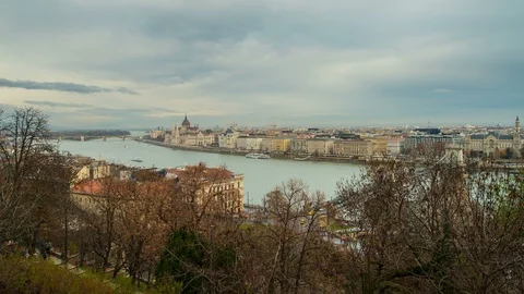 View from Buda Castle in Budapest Stock Footage 113391467