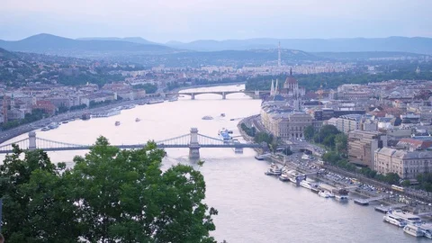 The view of Budapest from above 스톡 동영상 117693505