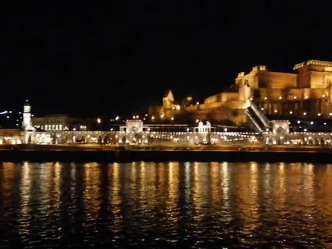 View of Budapest Castle From Danubio Stock Footage 122290085