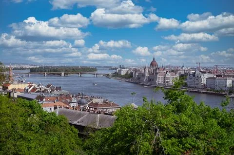 View of Budapest with the Danube Stock Photos