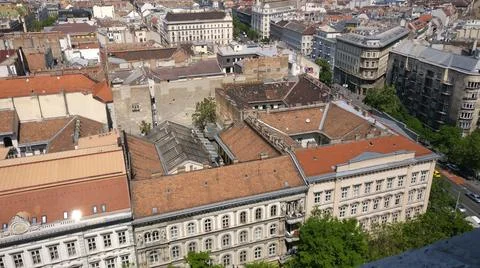 View of Budapest from the observation deck of St. Stephen's Basilica 库存照片