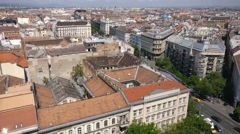 View of Budapest from the observation deck of St. Stephen's Basilica 库存照片