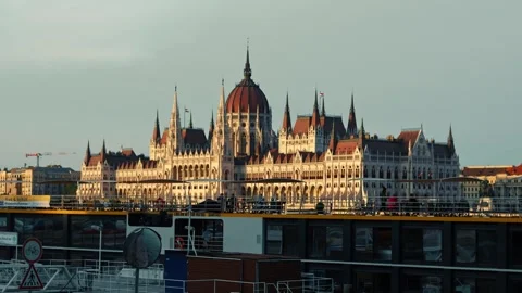 View of Budapest Parliament Building. Stock Footage 260463489