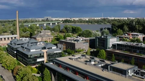 View of Budapest from the sky Stock Footage 196876145