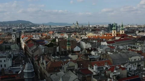 View of Budapest from the sky Video stock 196876177