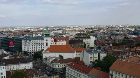 View of Budapest from the sky Video stock 196876188