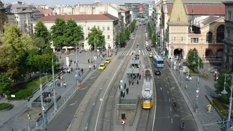 View of Budapest from the sky Stock Footage 196876235