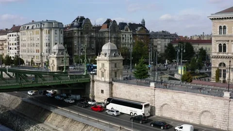 View of Budapest from the sky Stock Footage 196876603