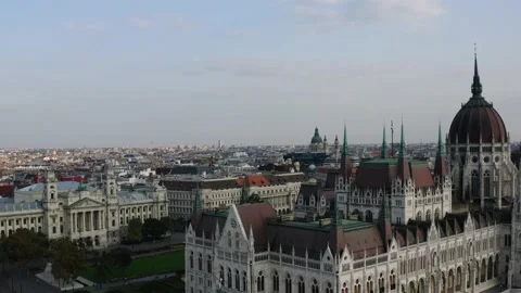 View of Budapest from the sky Video stock 196876623