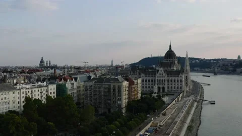 View of Budapest from the sky 库存影片 196876679