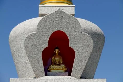 View of  Buddhist stupa Sofia in the Retreat Center Plana Stock Photos