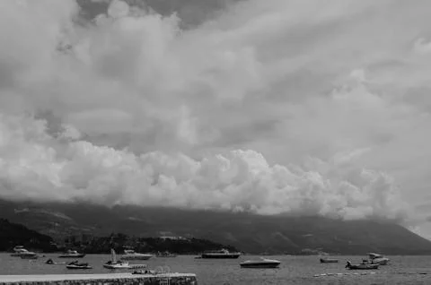 View of Budva public beach Stock Photos