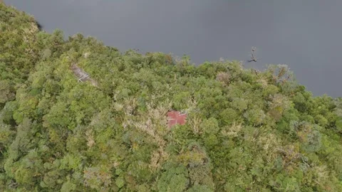 View of Buey Lagoon Surrounded by Dense Greens Stock Footage 330759993