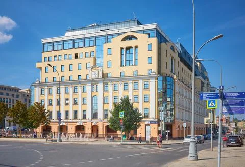 View of the building of the banking complex of the Main Directorate of the Ce Stock Photos