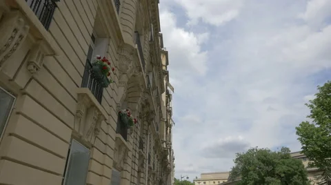 View of a building with a beautiful architectural design in Paris Stock Footage 56854723
