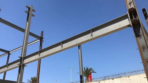 View of a building being constructed. Stock Footage 125847334