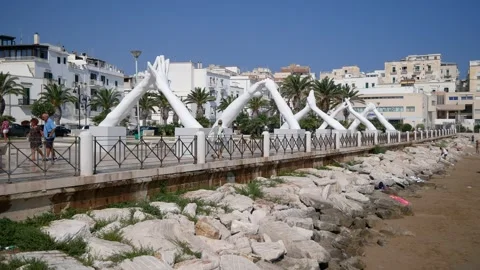 View of Building Bridges Vieste IT Video stock 255039583