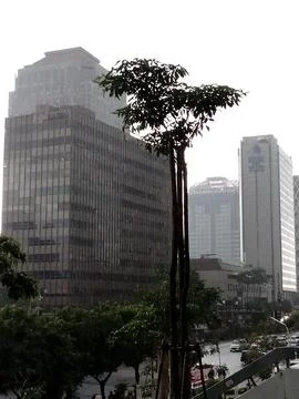 View building in the rain Stock Photos