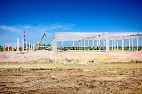 View on building site, unfinished concrete edifice Fotos de archivo