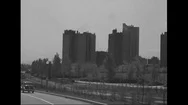 View Of Buildings In A City From A Moving Car - 1939 Stock Footage