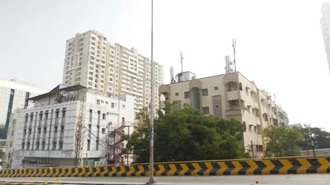 View of buildings from roadside Video stock 147686988