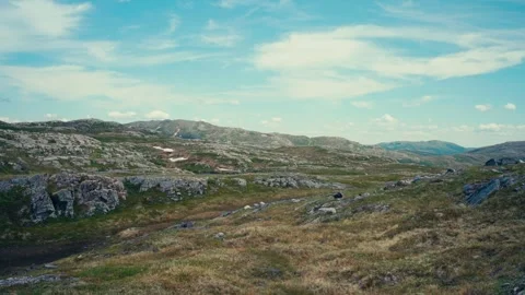 A View Of Bumpy Terrain Over Mountain Hike Trails. Wide Shot 스톡 동영상 278566798
