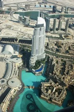 View from burj khalifa the tallest building in the world reaching over 800 me Stock Photos