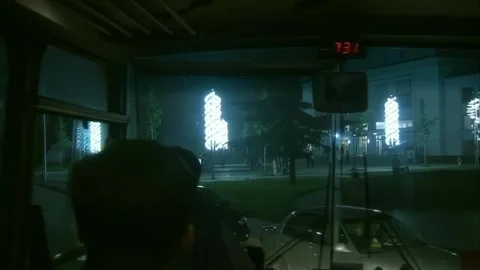 View from the bus at night Stock Footage 253773937