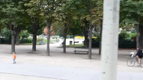 View from bus before reaching Arc de Triomphe.(PARIS Champs-Elysees 1d) Stock Footage 29556403