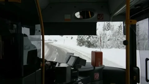 View from bus while driving up to the mountain, Switzerland Video stock 247037727
