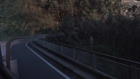 View from the bus window on Amalfi Coast in Italy Stock Footage 108252908