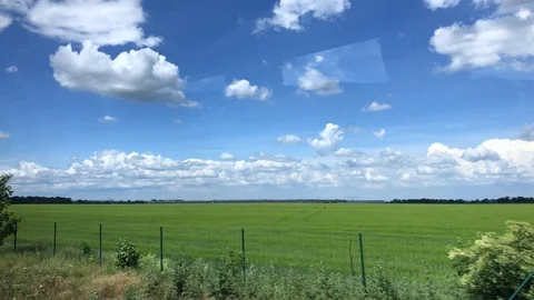 View from the bus window. Czech Republic. Going from Prague to Karlovy Vary Stock Footage 90602465