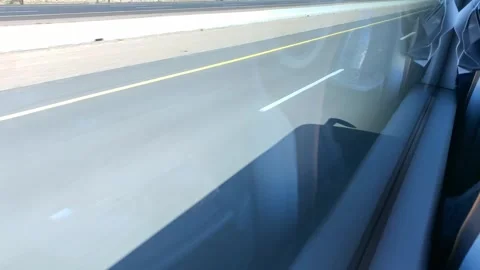 View from bus window Stock Footage 332590075