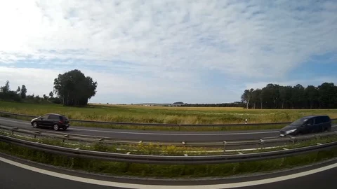 View from the bus window at German landscapes Video stock 110869254