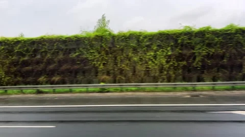 View from the bus window of a new road and traffic in Poland in spring. Video stock 311952438