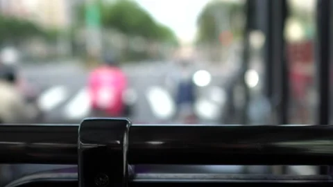View from bus window on the road. Stock Footage 144918337