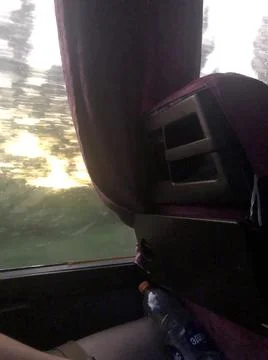 View from bus window on sunrise Stock-Fotos