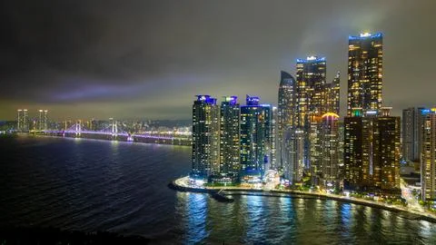 A view of Busan in the night 写真素材