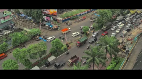 View of the busy city highway Stock Footage 291360150