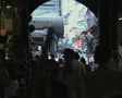 View of busy market street SD Footage